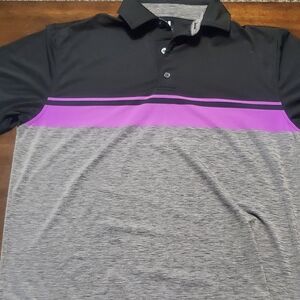 Mens footjoy large black/purple/grey polo